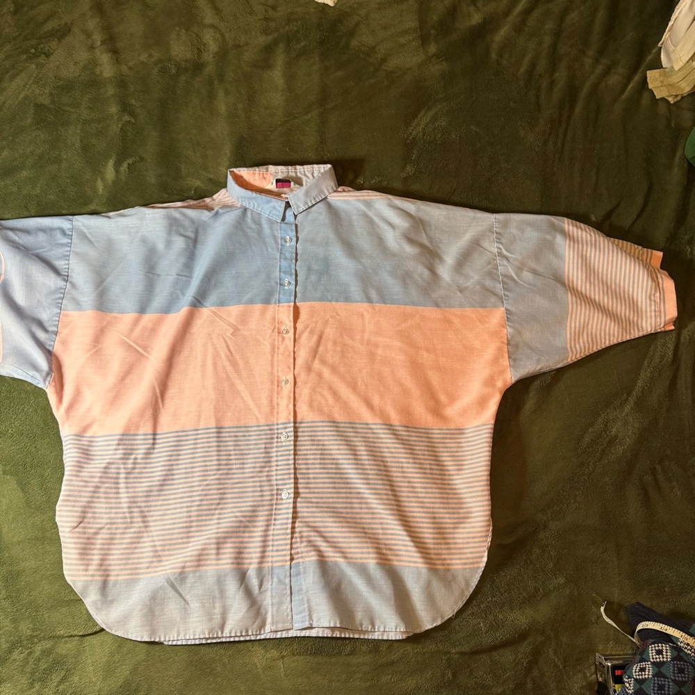 Vintage color block women’s 90s blouse